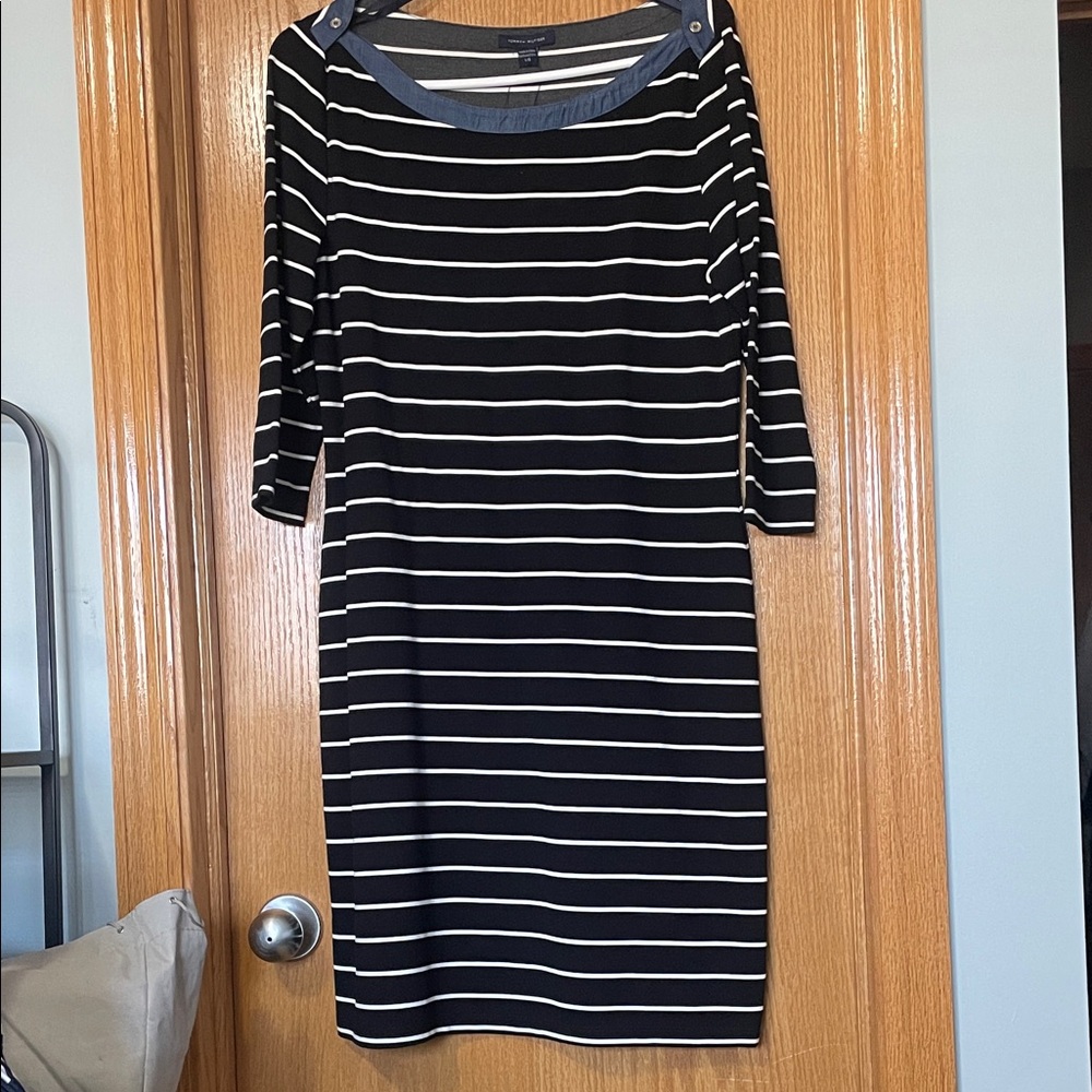 NWT Tommy Hilfiger Black and White Striped Dress